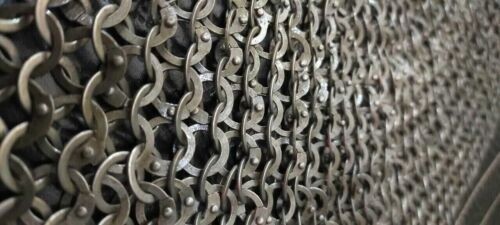 CHAIN MAIL COLLAR 9 MM 18G FLAT RING ALT SOLID RING DOME RIVETED