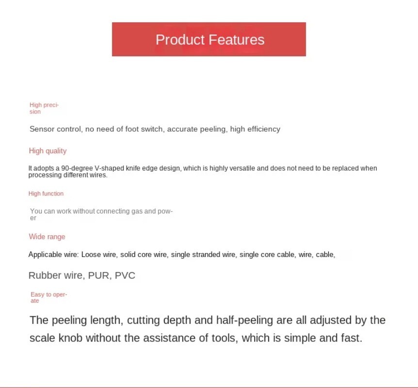 Induction Peeling High Precision, Pneumatic Peeling Wire Stripping Machine