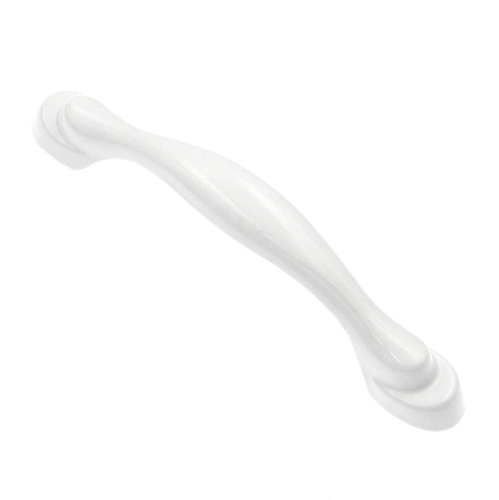 P330-24 White Frosted Deco 3"cc Arch Cabinet Handles Pulls Hickory's Eclipse