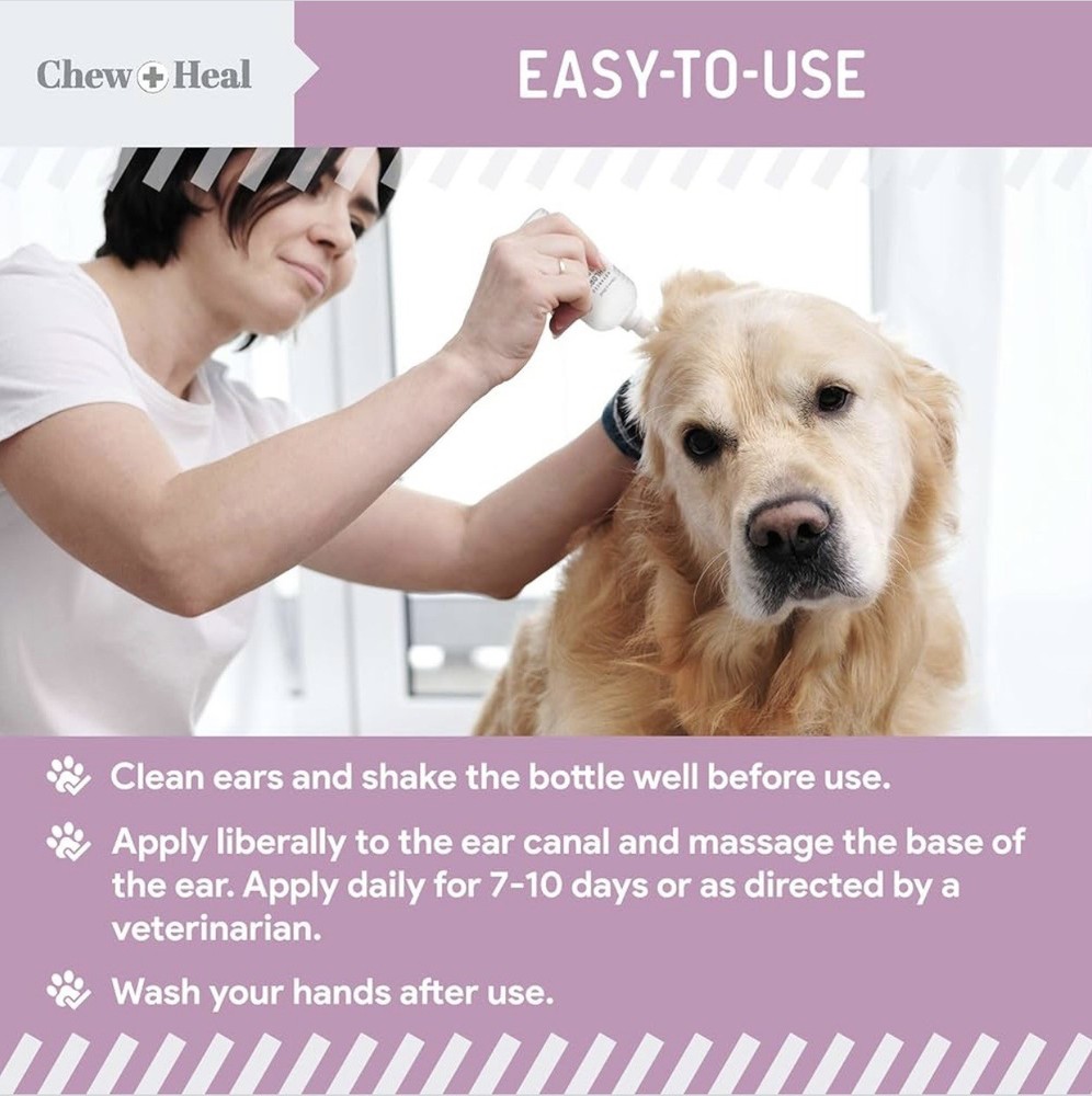 Advanced Chlorhexidine Ear Flush Ear Cleaner for Dogs - 4 Fl Oz