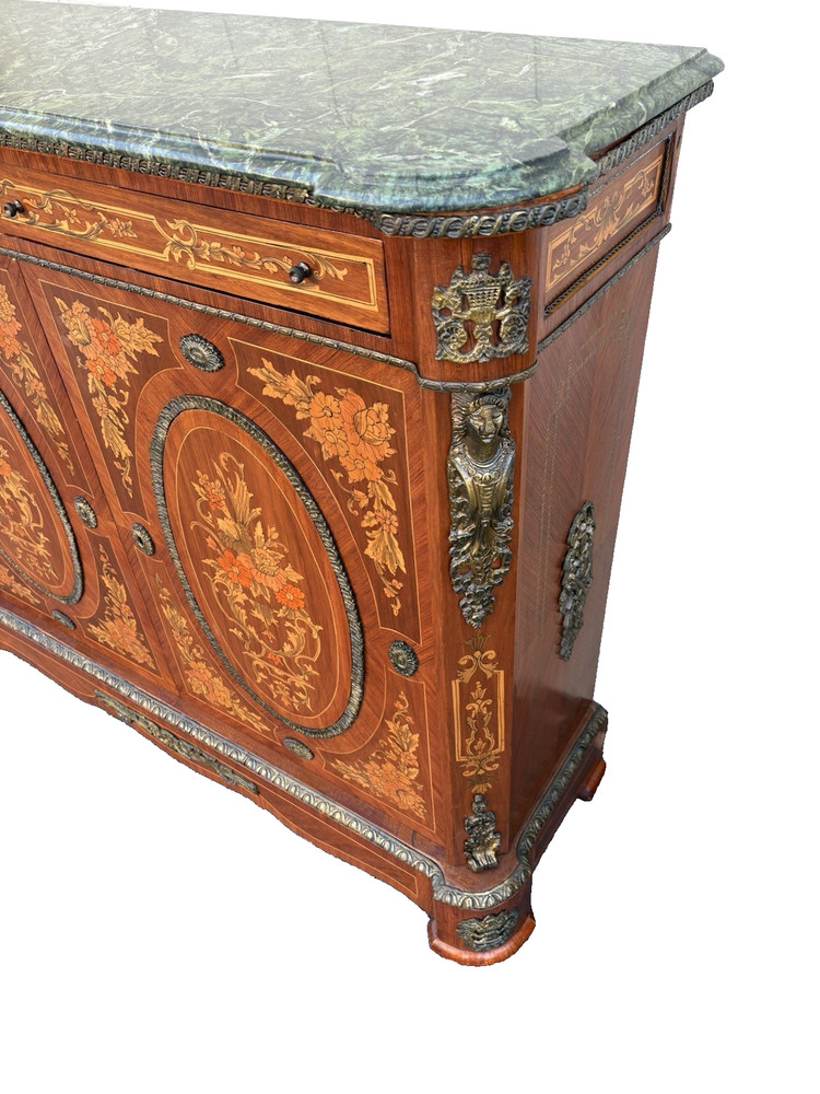 67208 Marble Top Sideboard Server Console Cabinet Stand
