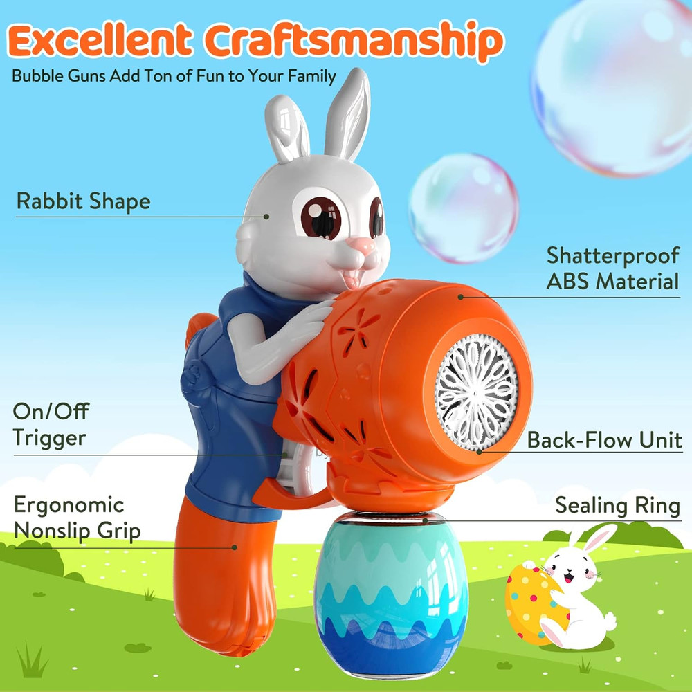 Bubble Guns for Toddlers,2pcs Rabbit Bubble Machine for Kids,Automatic Bubble Bl
