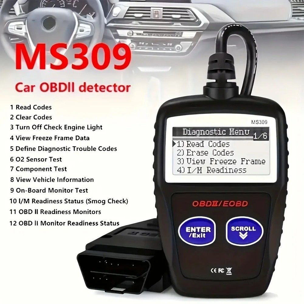 Car Fault Code Reader Engine Diagnostic Scanner Reset Tools MS309 OBD2 OBDII UK