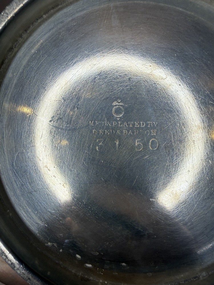 Rare 1951 Reed & Barton Silverplate 3150 Stackable Sugar & Waste Bowl Set