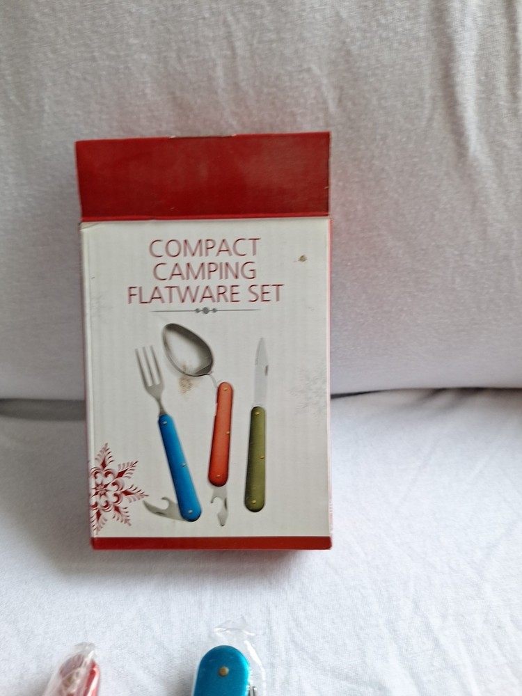 3 Compact Camping Flatware Sets, Never Used, In Original Wrapper. Samsonico USA