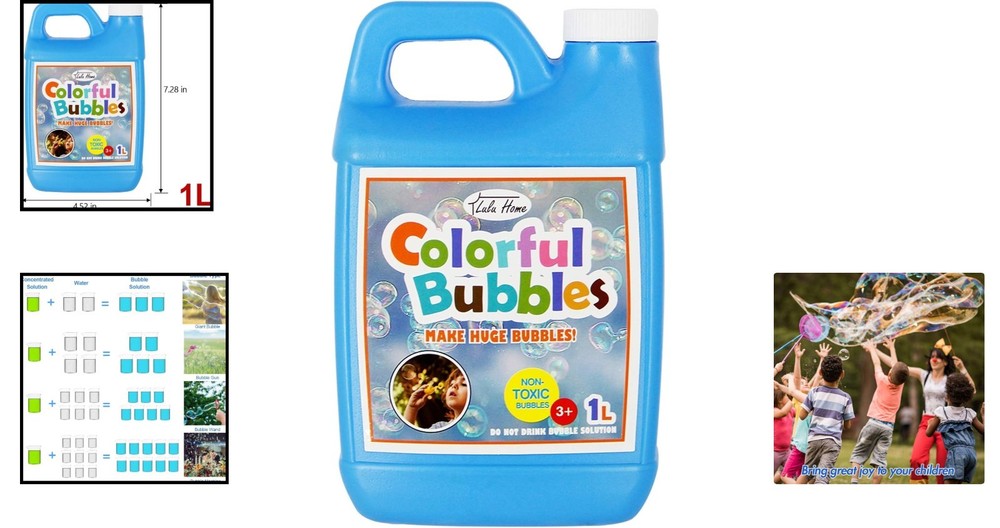 Concentrated Sky Blue Bubble Solution 33.8 OZ – Great for Birthday Celebrations
