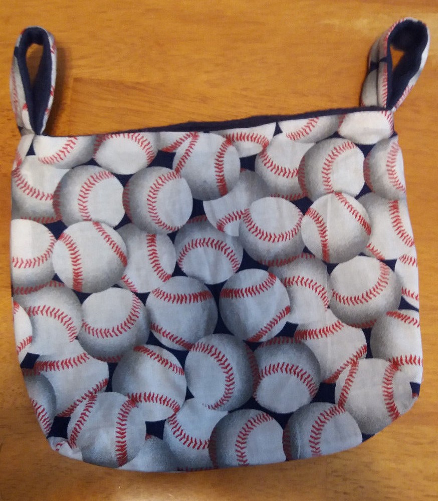 Sugar Glider Cage Pouch-Blue with Baseballs