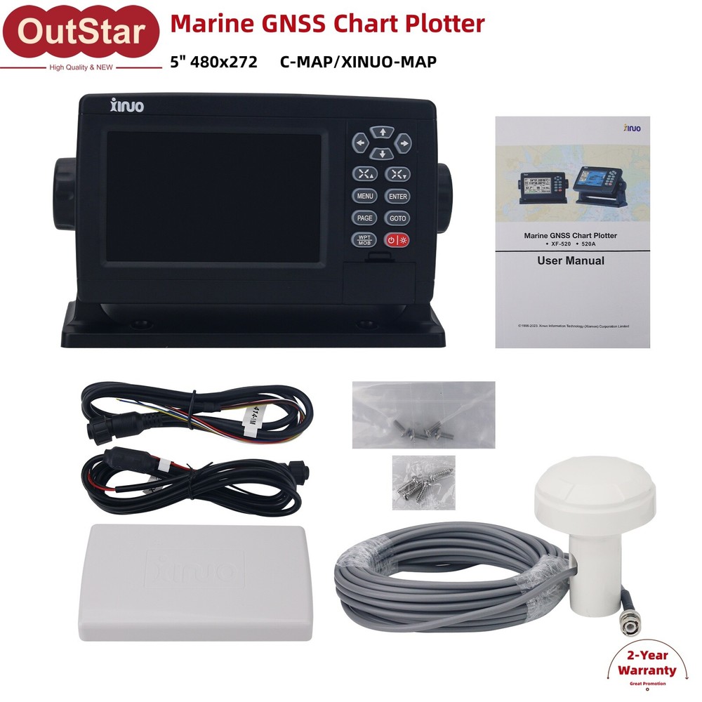 XF-520 Marine GNSS Chart Plotter 5" 480x272 C-MAP/XINUO-MAP GPS Plotter