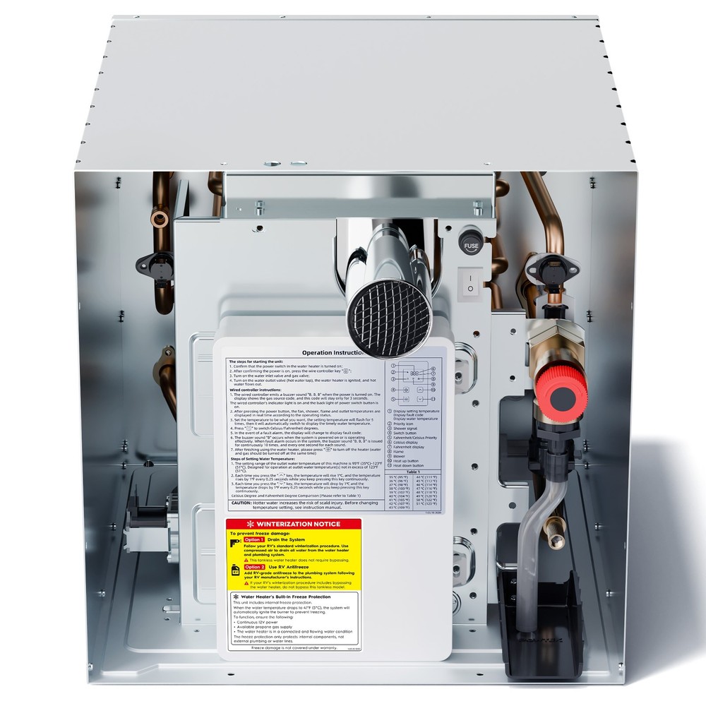 ORBEK 3.5 GPM 60,000 BTU RV Tankless Water Heater Propane On Demand with Remote