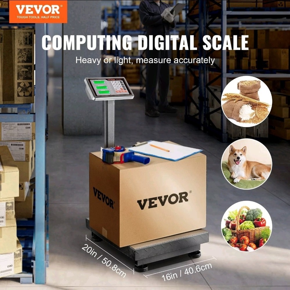 VEVOR 660 lbs/0.1 Computing Digital Floor Platform Scale Shipping Postal Scale