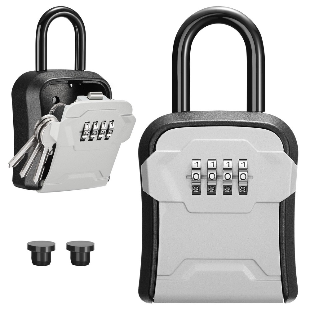 Wall Mounted Key Lock Box with 4 Digit Combination Lock for Garage Home Office