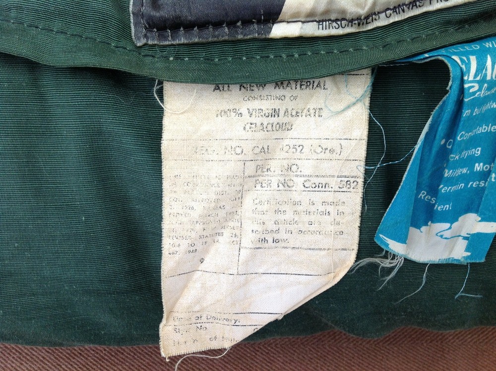 Vintage Hirsch Weis "The Centennial" Sleeping Bag