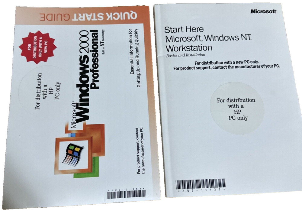Microsoft Windows NT Workstation Broken seal, Manuals only NO CD