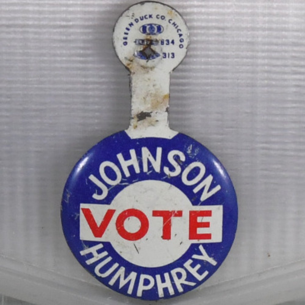 Vote Johnson Humphrey 1964 Tab Back Button