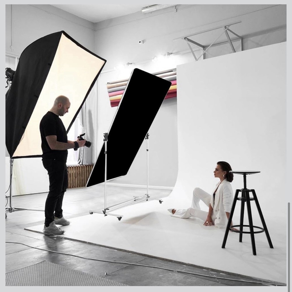 79”x 59” Photography Light Diffuser, Rotatable Frame, 7-10ft Height Adjust Stand