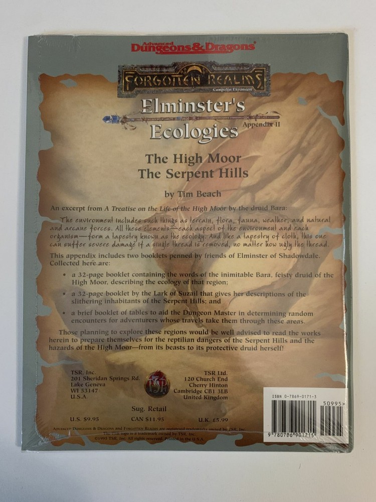 Elminster's Ecologies Appendix 2 - Forgotten Realms - AD&D 9490 - Shrinkwrap