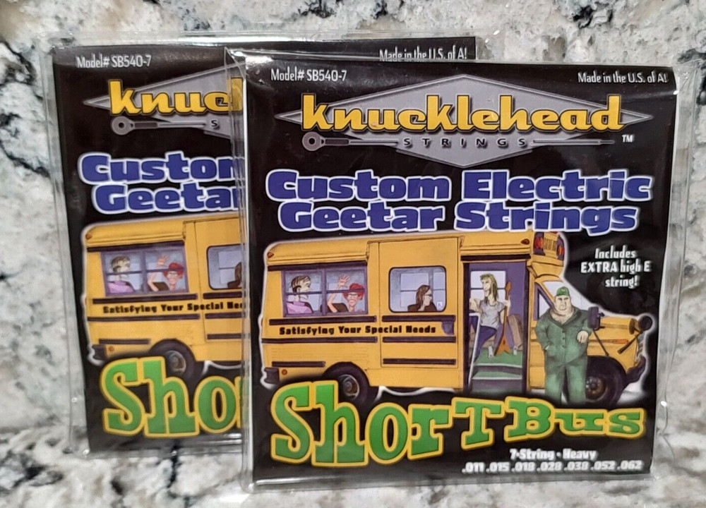 2 packs KNUCKLEHEAD 7 STRING ELECTRIC GUITAR STRINGS 11-62 - HEAVY