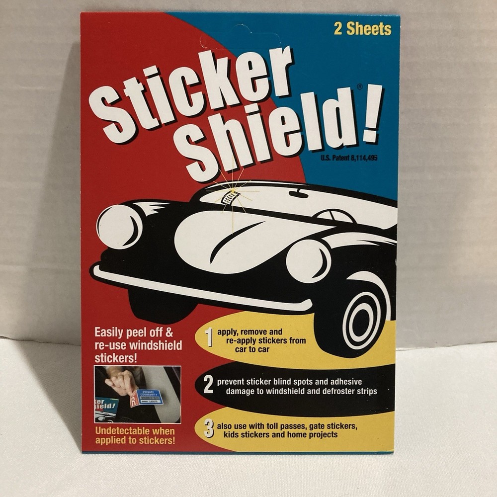 Sticker Shield Windshield Sticker for Easy Application & Removal - 4x6 2 Sheets