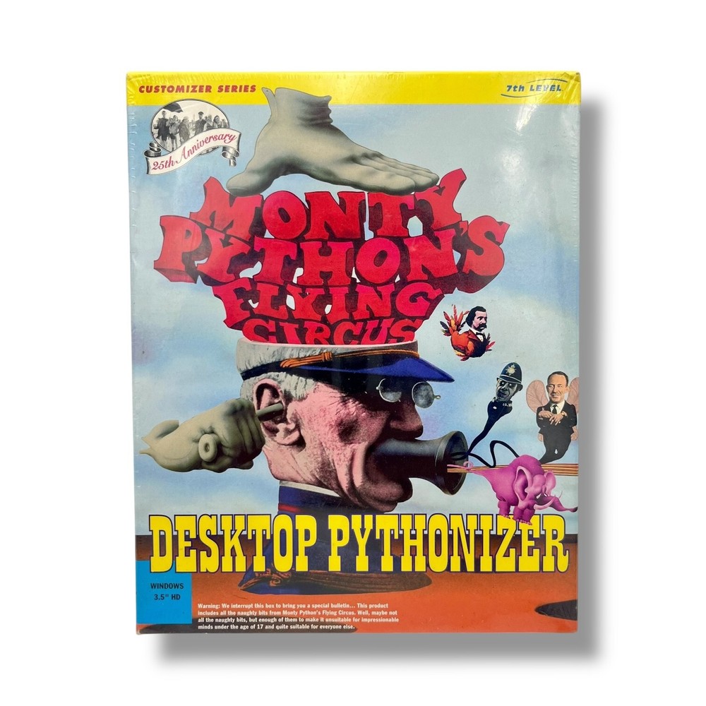 Monty Python's Flying Circus Desktop Pythonizer 1994 Floppy Disk Software SEALED