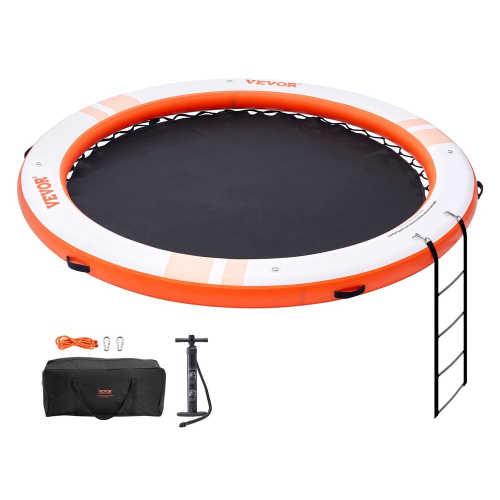 VEVOR Inflatable Floating Dock ø10FT Water Dock Platform with ø8FT Mesh Pool