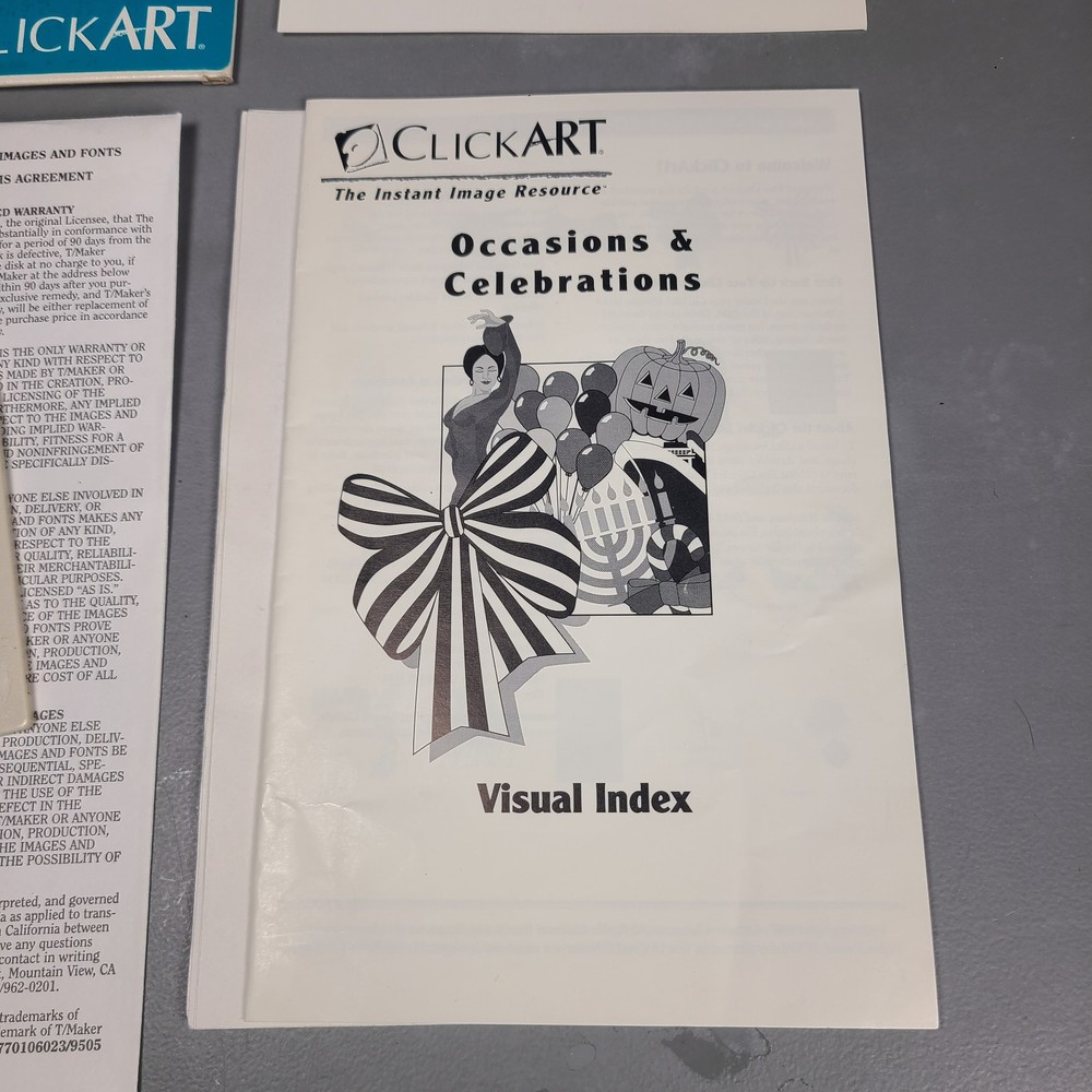 ClickArt Occasions & Celebrations 3.5" Floppy Disk T/Maker Clip Art PC Software