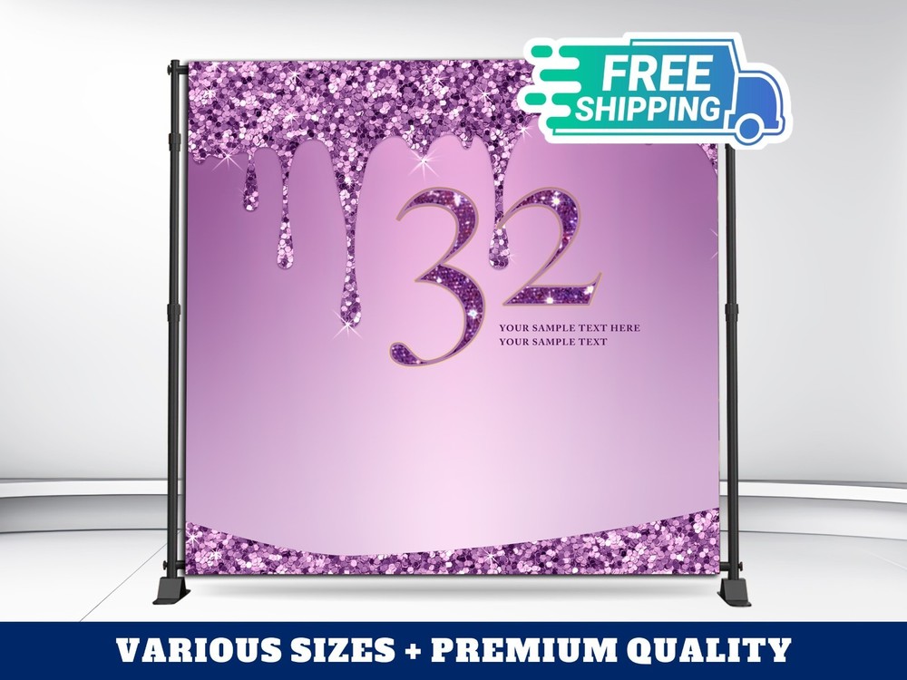 8′ x 9′  Custom Backdrop Set | Wrinkle-Free Fabric & Sturdy Stand