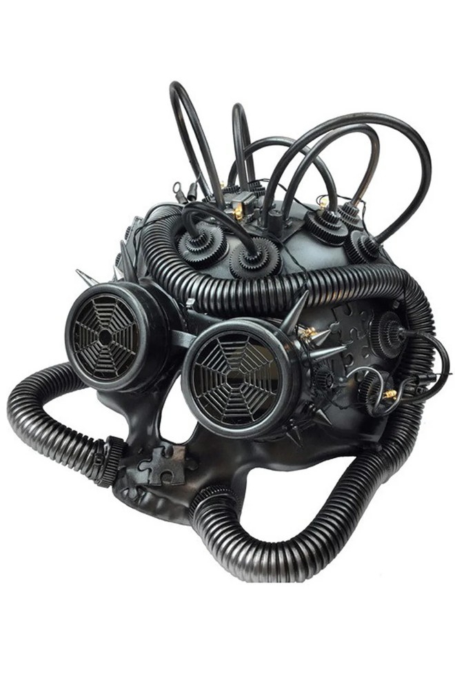 Steampunk Respirator Skull mask (Silver)