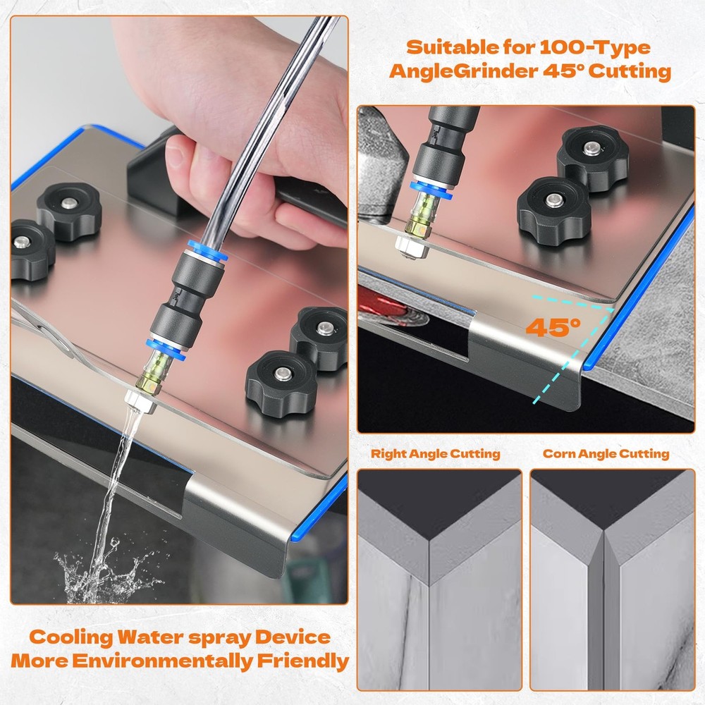 45° Tile Chamfering Tool with 4Pcs Diamond Saw Blades, Angle Grinder Blue