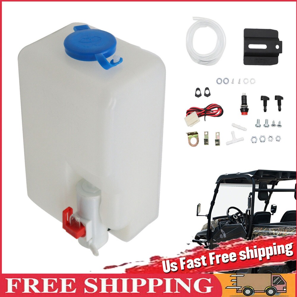 Universal Windshield Washer Bottle 12V 1.5L Washerpump Hose Nozzle Wiring Switch
