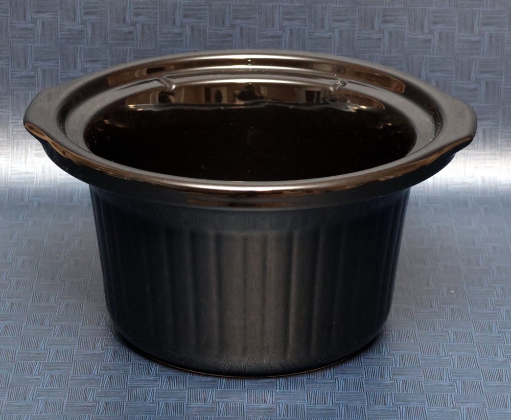 Crockpot Slow Cooker 4 Quart ~ Black Round Liner Insert Replacement Ceramic Pot