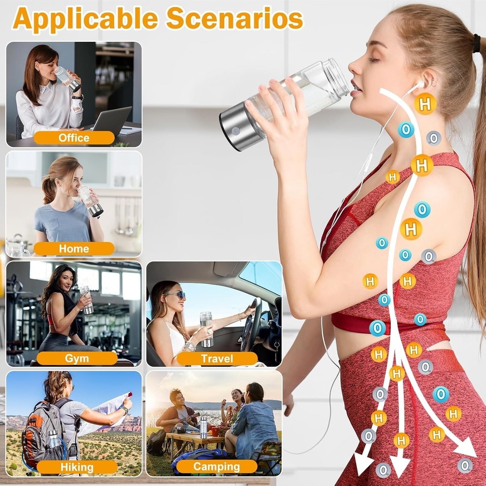 Hydrogen Water Bottle, Hydrogen Water Generator with Advanced SPE PEM Technology