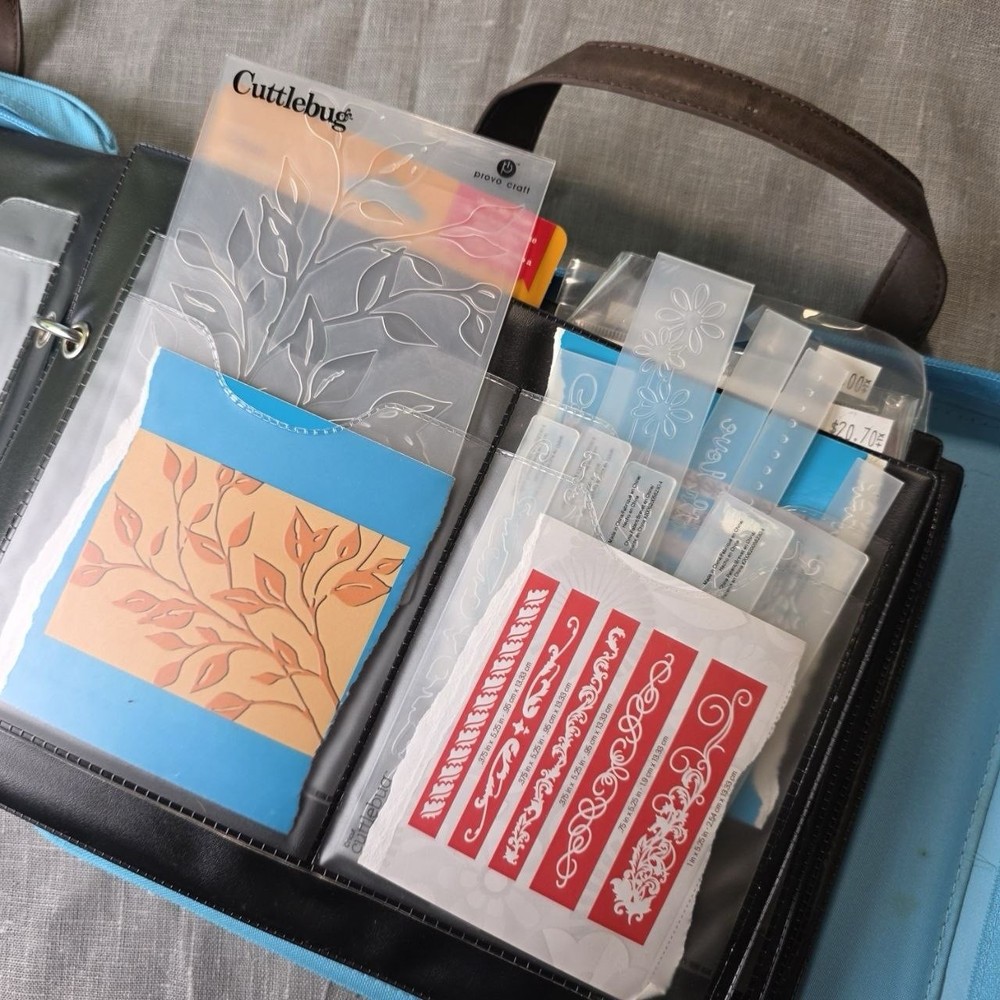 Cuttlebug Die & Embossing Folder Storage Binder w/ Inserts Blue Provo Craft