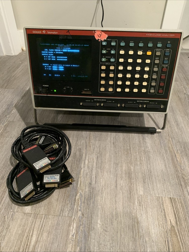 Gould Biomation K102-D Logic Analyzer w 3 Probes, Boots Up, Display Functioning