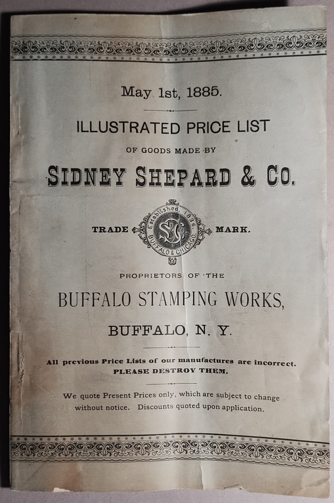 1885 Sidney Shepard Cookware Tinware Houseware Tin Metal Catalog B3-101