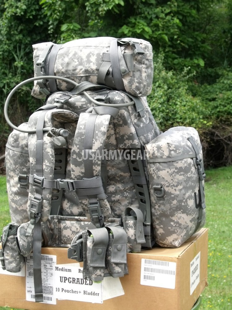NEW Fully Loaded Molle ACU GI Medium Rucksack Military Backpack Hydration System