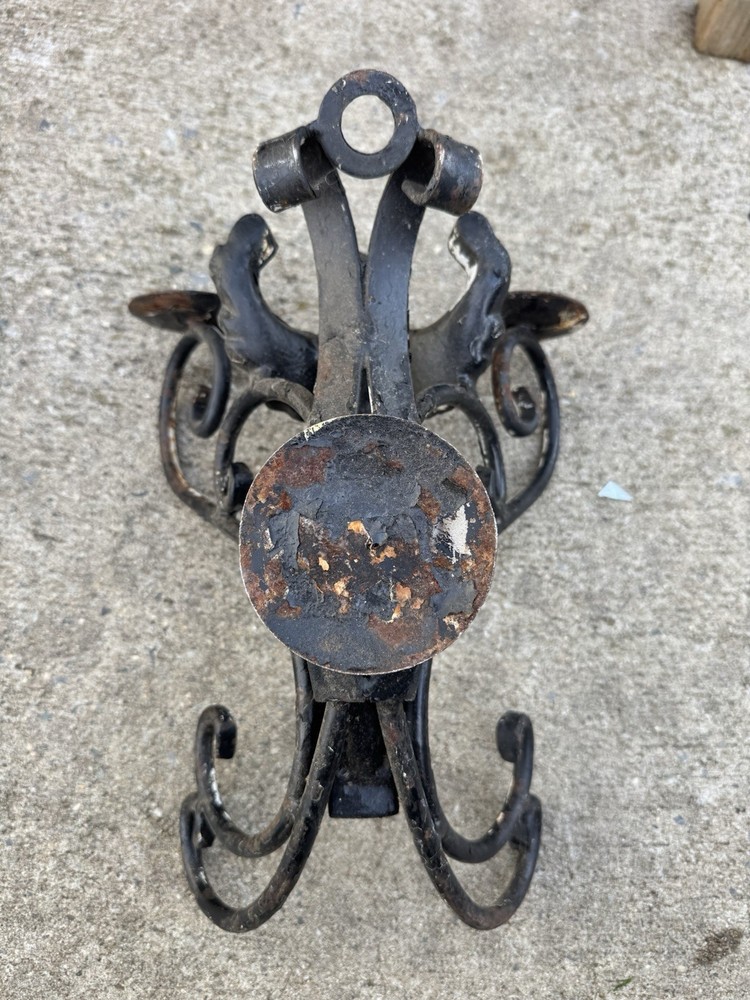 WINGED MERMAID IRON WALL SCONCE CANDELABRUM - PAIR