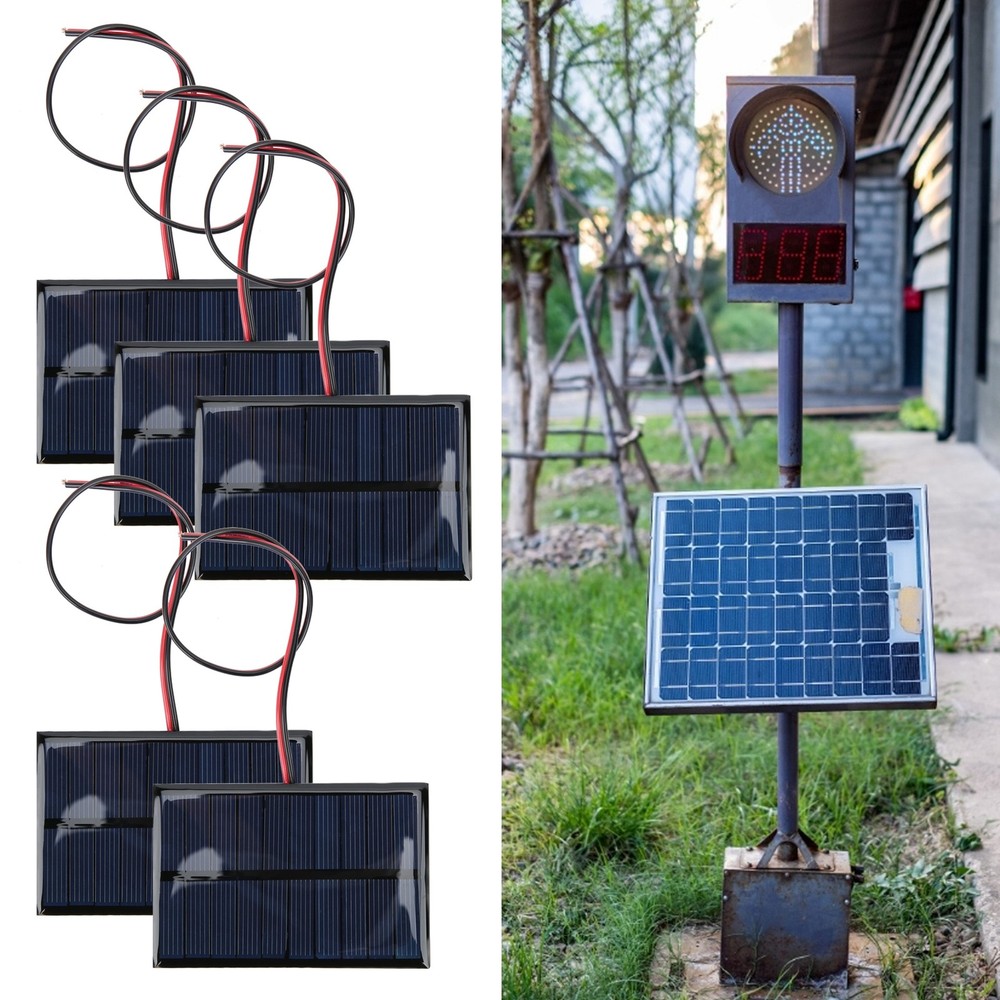 5pcs DC5V 150mA 5pcs Solar Panel Module With 30cm/11.8in Wire Charging