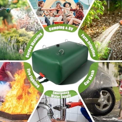 Large Capacity 113L Water Storage Bladder Tank - Foldable Portable Container for