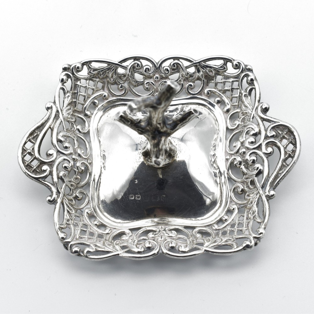 Antique Solid Silver Ring Tree Dish Edwardian 1902