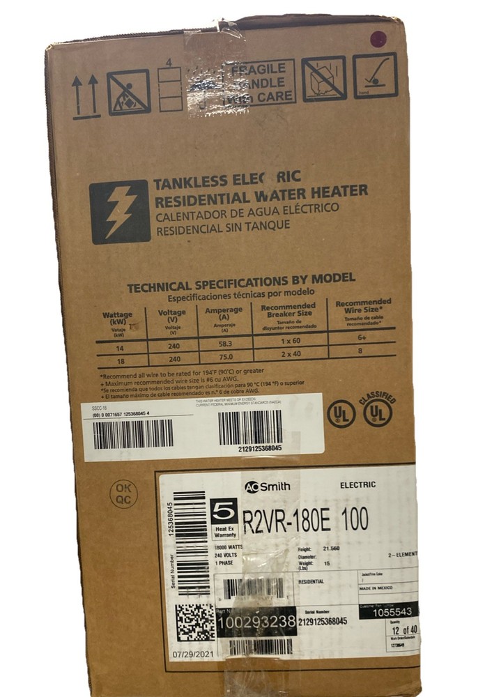 AO Smith Signature Series 240 Volt 18KW 3.5 GPM Tankless Electric Water Heater