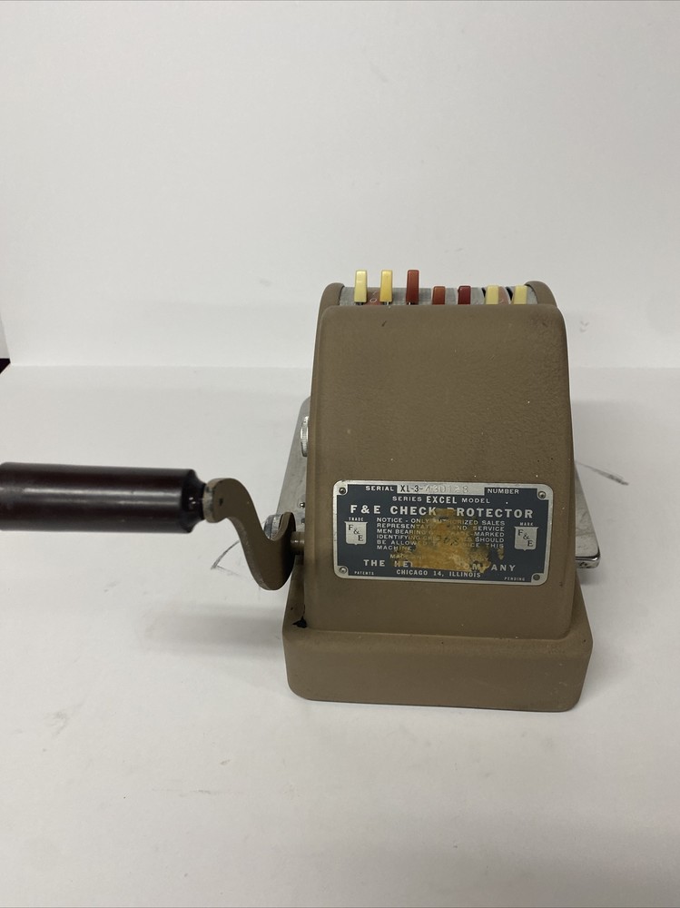 Hedman Company “F & E Check Protector” XL-3 Vintage