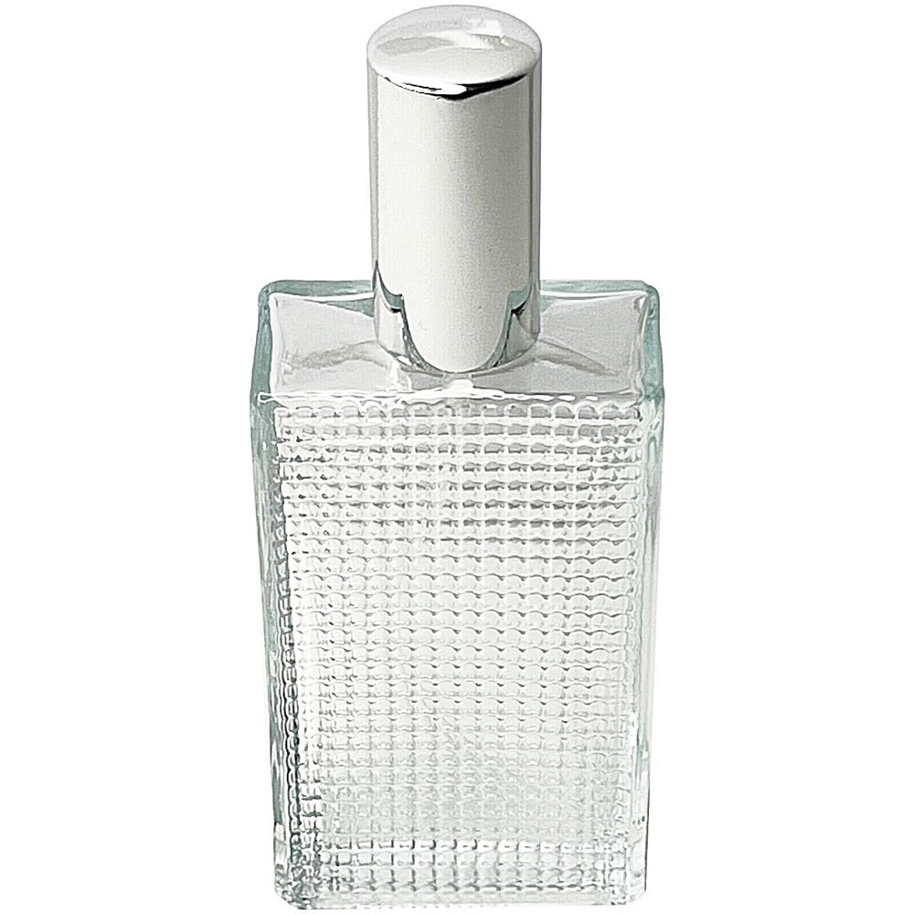 100ml 3.3oz Perfume Front Grid Glass Spray Bottles Silver Atomizer Refillable