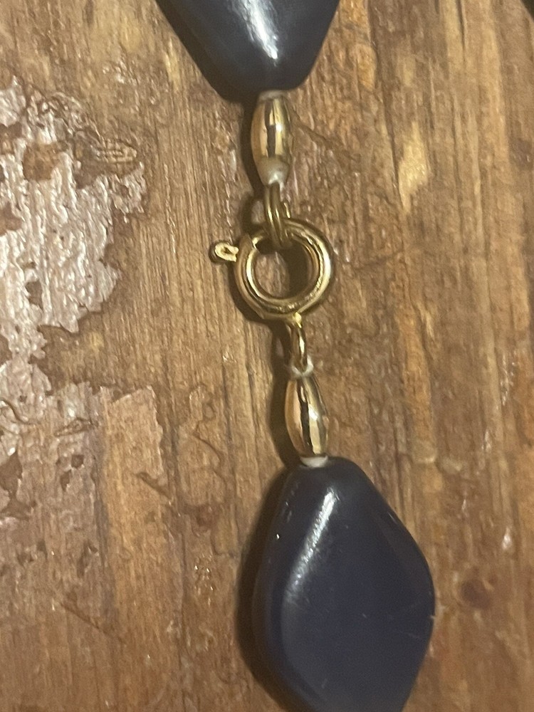 Tumbled Blue Stone Bead Styled Necklace