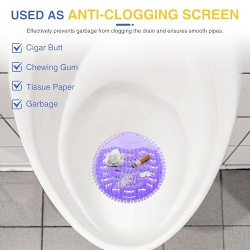 48 Pack Urinal Deodorizer Screens with Gloves - 3D Wave Anti-Splash Odor Control