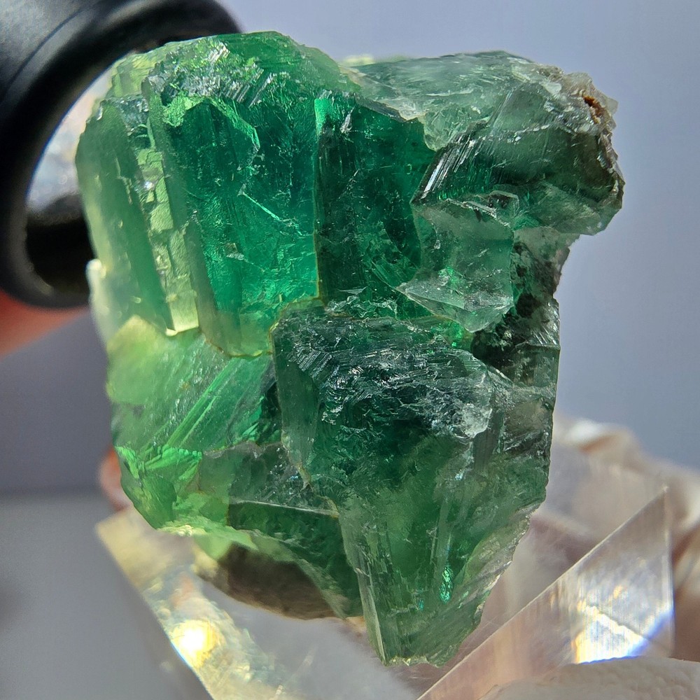 Clear Phantom Fluorite Cube parquetted, green Okorusu, Namibia 38*31*30mm