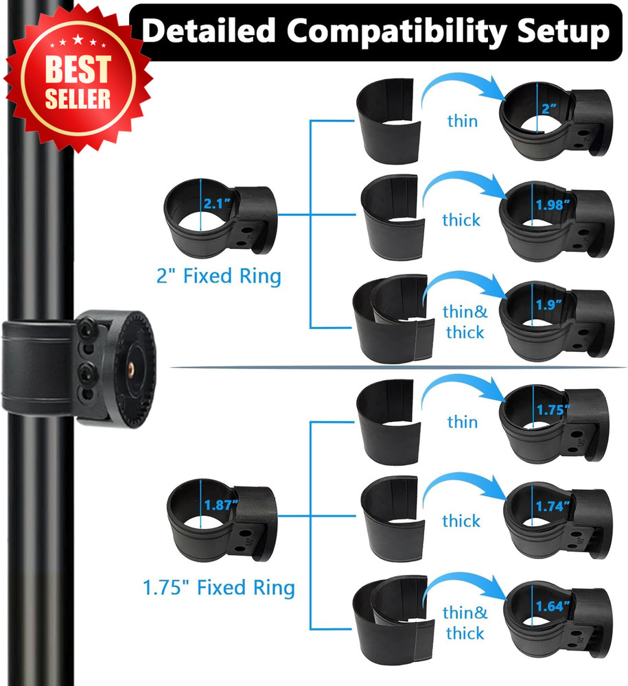 Upgraded Adjustable UTV Side Mirror Set 1.75 or 2 Inch Roll Bar High Impact US