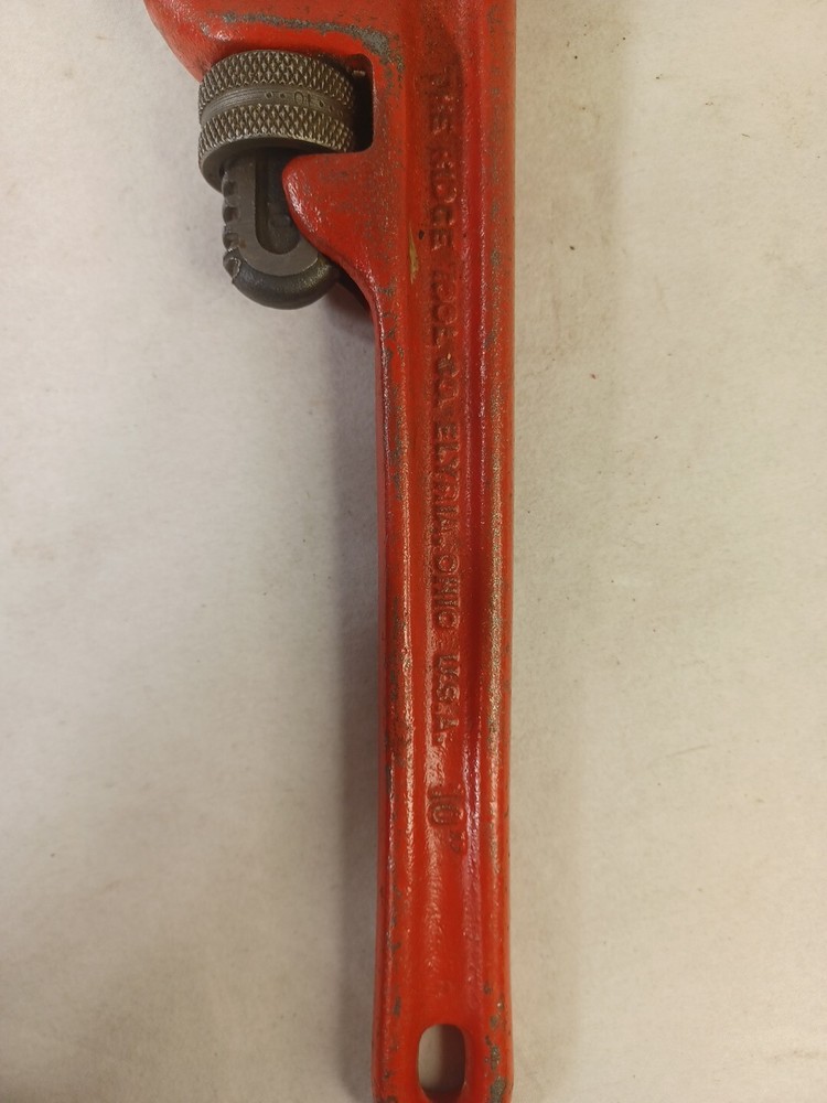 Ridge Tool Co 10" Adjustable Offset Pipe Wrench USA Ohio Vintage Tool