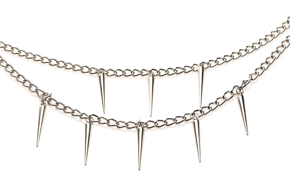 Master Series Daggers Double Chain Nipple Clamps - Silver