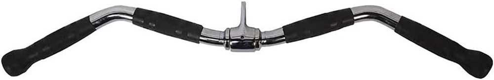 Lat Bar Cable Machine Attachment Curl Pulldown Bar W/ Full Rotation & Rubber