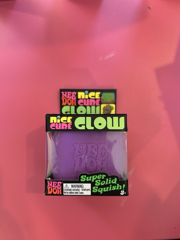 Nee Doh Purple Nice Cube Glow